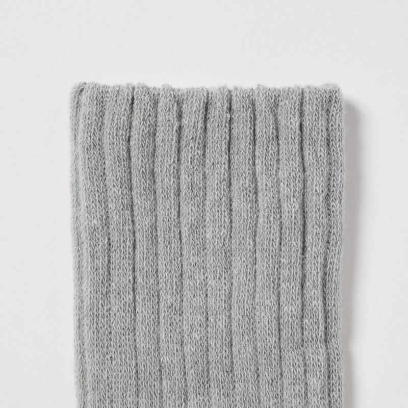 Grey Women Uniqlo Heattech Ribbed Pile Socks | USA XFHON-9827