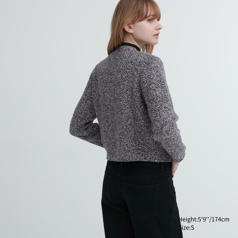 Grey Women Uniqlo Knitted Short Cardigan | USA SARJK-1052