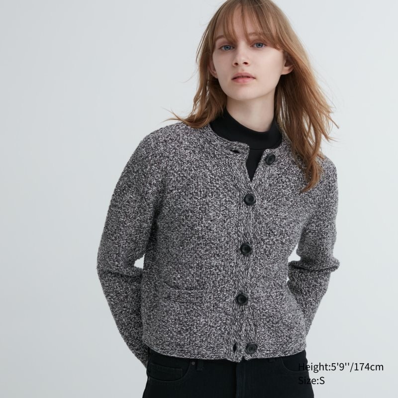 Grey Women Uniqlo Knitted Short Cardigan | USA SARJK-1052