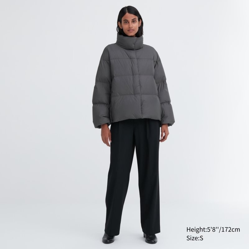 Grey Women Uniqlo Powder Soft Down (Nanodesign®) Jackets | USA KXPOH-1408