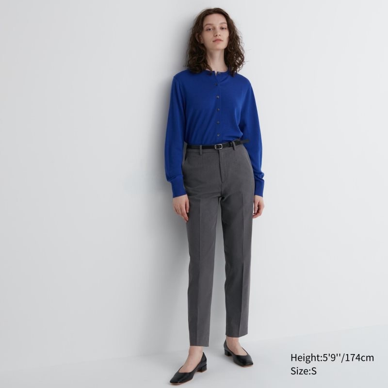 Grey Women Uniqlo Smart Ankle (2-way Stretch, Tall) Pants | USA IMAKQ-8216