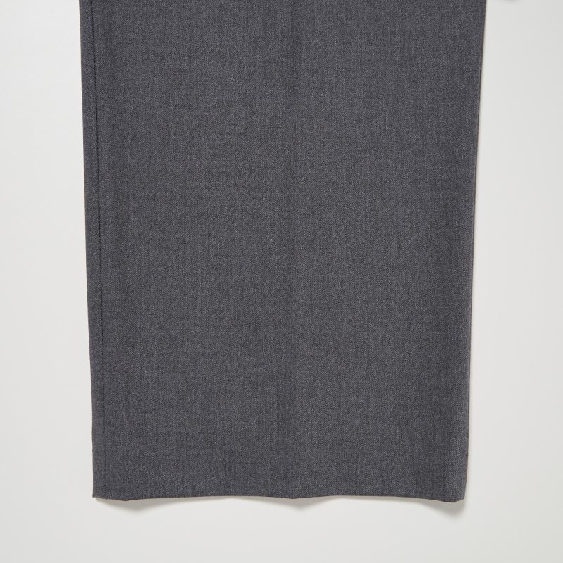 Grey Women Uniqlo Wide-fit Pleated (Tall) Pants | USA LAMPT-9380