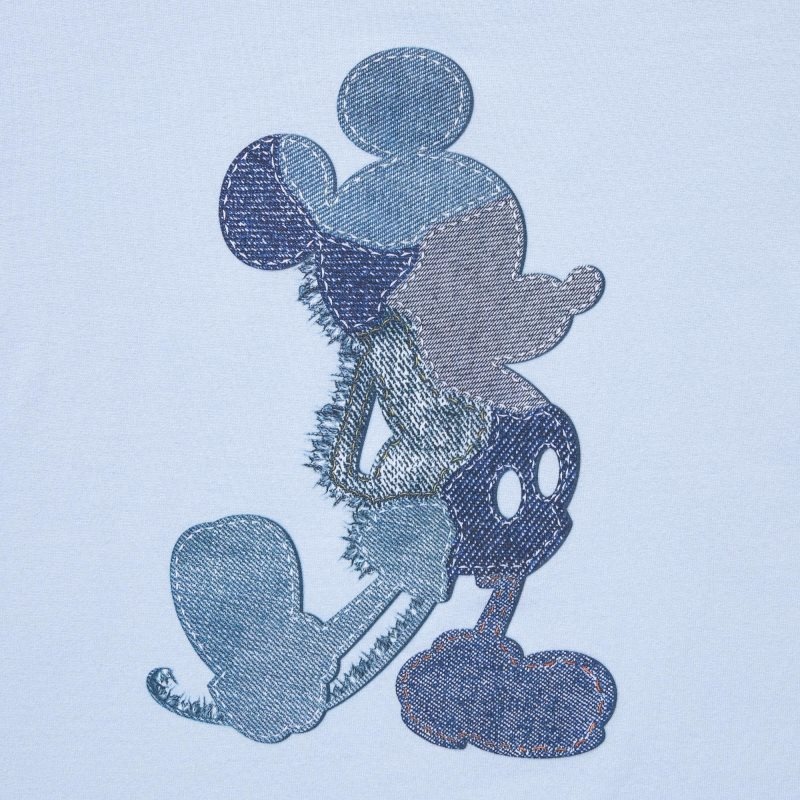 Light Blue Kids Uniqlo Mickey Stands Ut (Short Sleeve Graphic) T Shirts | USA FITAD-6208