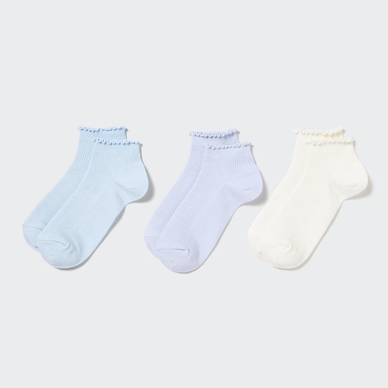 Light Blue Kids Uniqlo Short (3 Pairs) Socks | USA WTSHU-2384