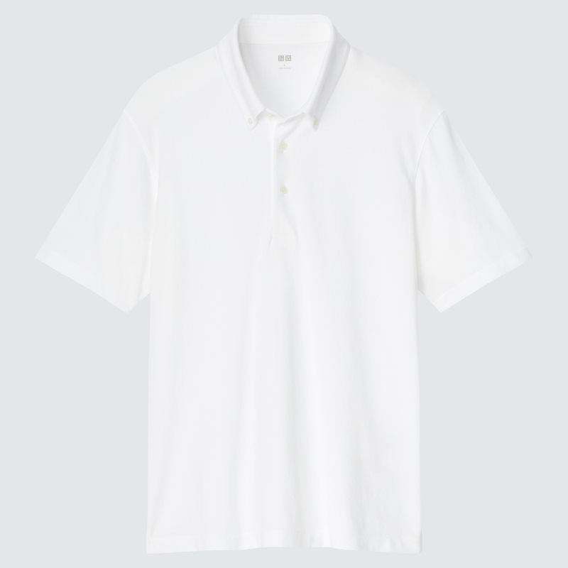 Light Blue Men Uniqlo Airism Pique Short-sleeve Polo Shirts | USA EXPIF-0478