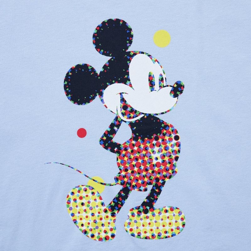 Light Blue Men Uniqlo Mickey Stands Ut (Short Sleeve Graphic) T Shirts | USA FTBLO-7286