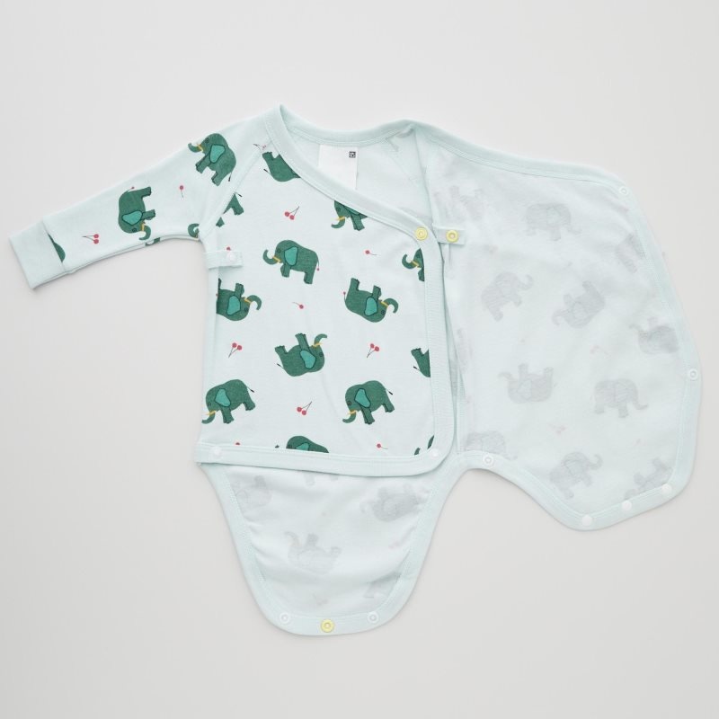 Light Green Baby Uniqlo The Picture Book Long-sleeve (Open Front) (Who At It?) Bodysuit | USA HIJDK-2801