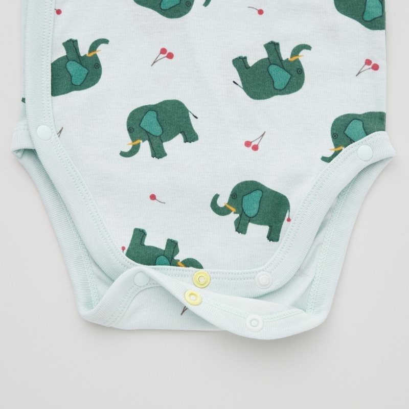 Light Green Baby Uniqlo The Picture Book Long-sleeve (Open Front) (Who At It?) Bodysuit | USA HIJDK-2801