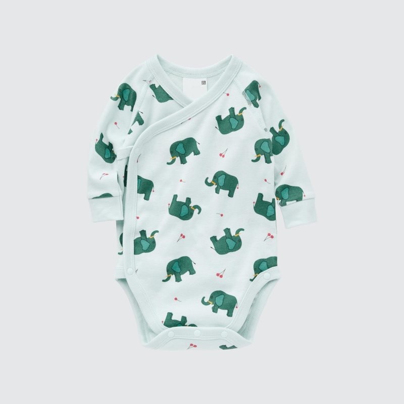 Light Green Baby Uniqlo The Picture Book Long-sleeve (Open Front) (Who At It?) Bodysuit | USA HIJDK-2801