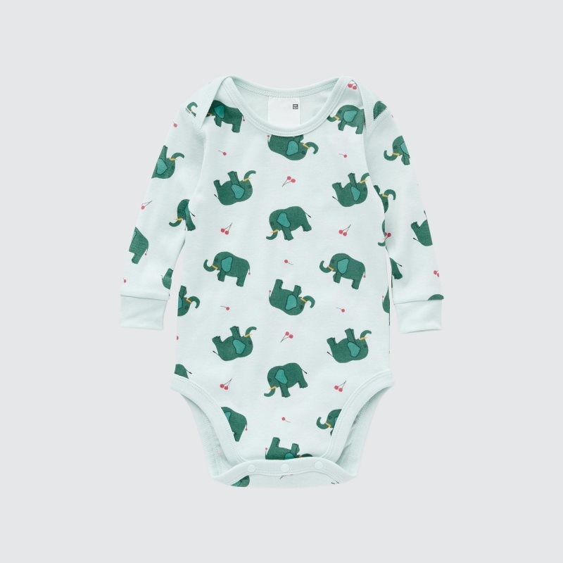 Light Green Baby Uniqlo The Picture Book Long-sleeve (Who At It?) Bodysuit | USA FRAJV-3427