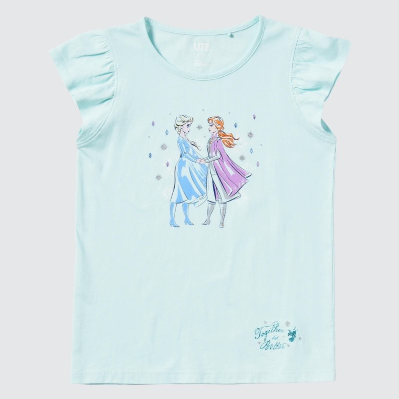 Light Green Kids Uniqlo Disney Heroines Ut (Short-sleeve Graphic) T Shirts | USA QVBZD-4789