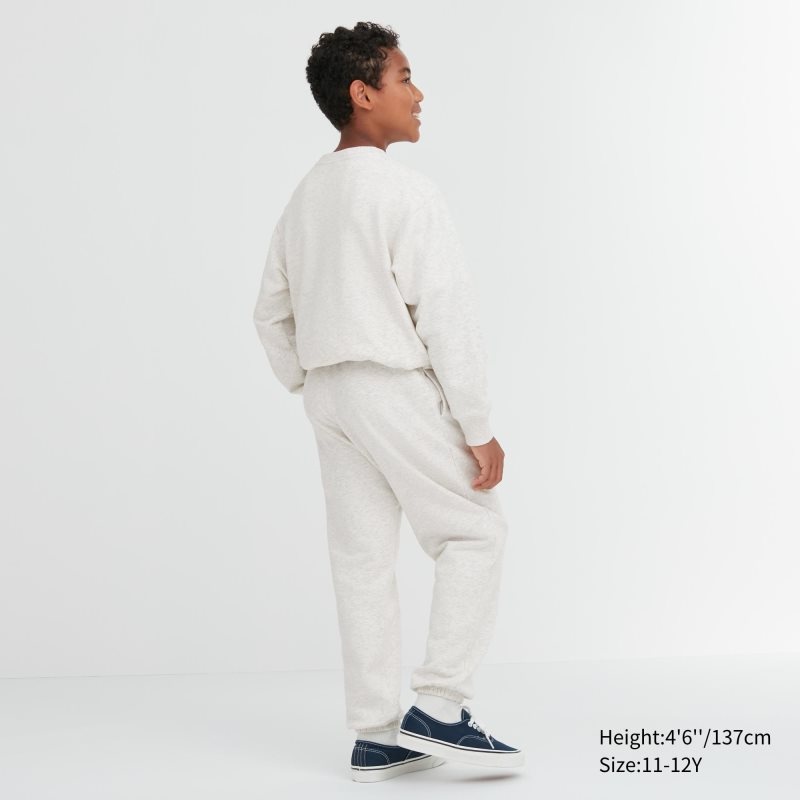 Light Grey Kids Uniqlo Ultra Stretch Graphic Sweatpants | USA ZJSCY-7089