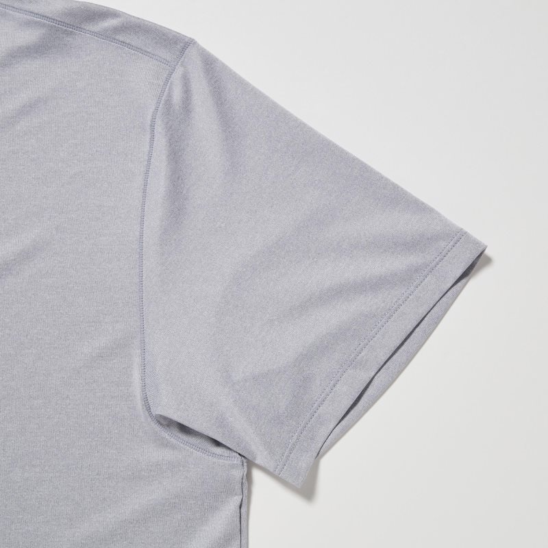 Light Grey Men Uniqlo Airism Crew Neck Short-sleeve T Shirts | USA OMWUP-6134