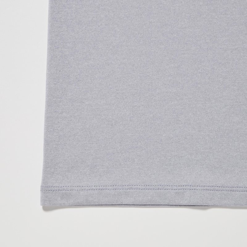 Light Grey Men Uniqlo Airism Crew Neck Short-sleeve T Shirts | USA OMWUP-6134