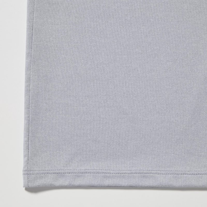 Light Grey Men Uniqlo Airism V-neck Short-sleeve T Shirts | USA BHLSZ-8953