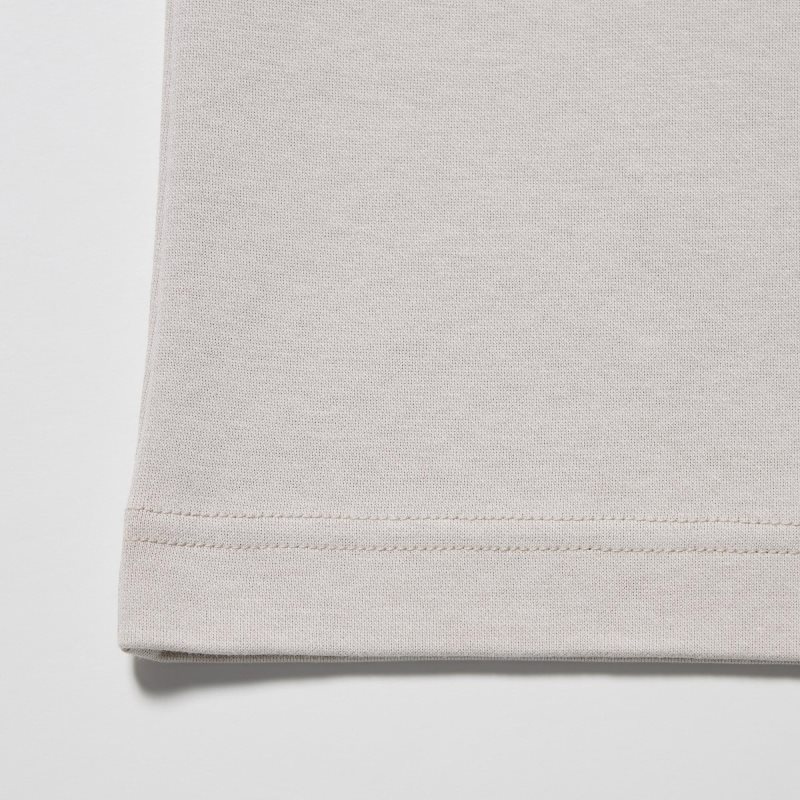 Light Grey Men Uniqlo U Airism Cotton Oversized Crew Neck Half-sleeve T Shirts | USA PYEOA-7540