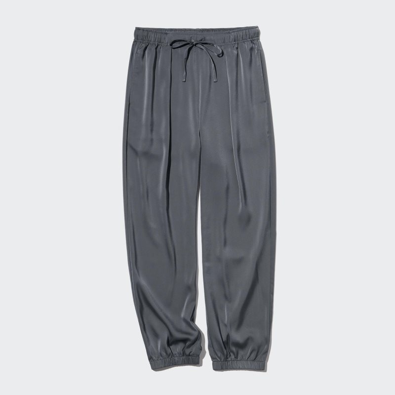 Light Grey Women Uniqlo Satin Drape Jogger | USA FLCND-6230