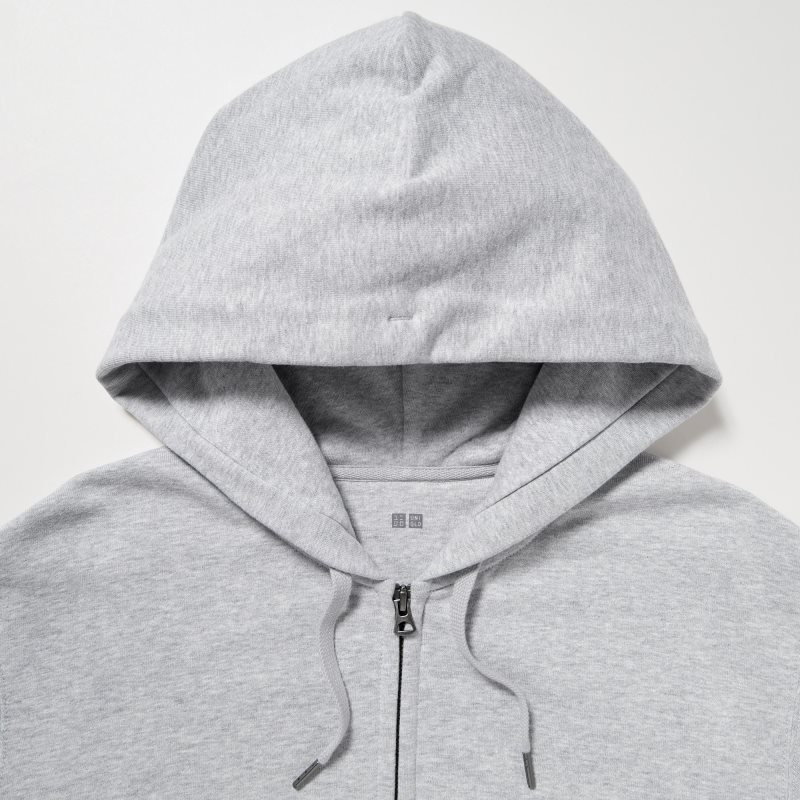 Light Grey Women Uniqlo Sweat Full-zip Hoodie | USA VCPIT-2694