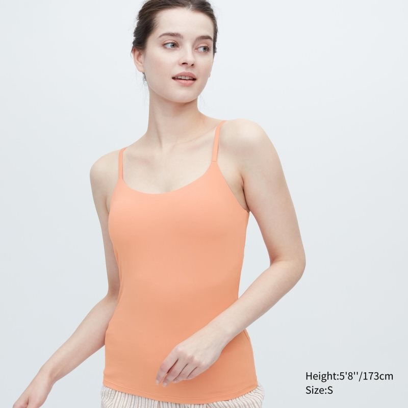 Light Orange Women Uniqlo Airism Camisole Bras | USA EMAKD-9368