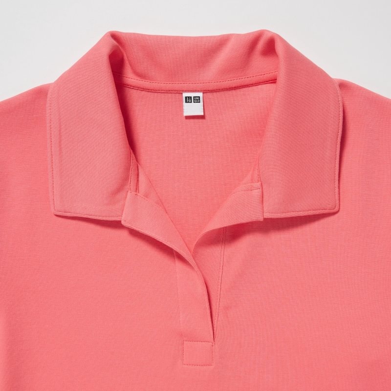 Light Orange Women Uniqlo Cropped Skipper Short-sleeve Polo Shirts | USA OHDJL-5379