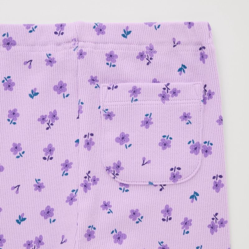 Light Purple Baby Uniqlo Floral Leggings | USA XYFUD-2461