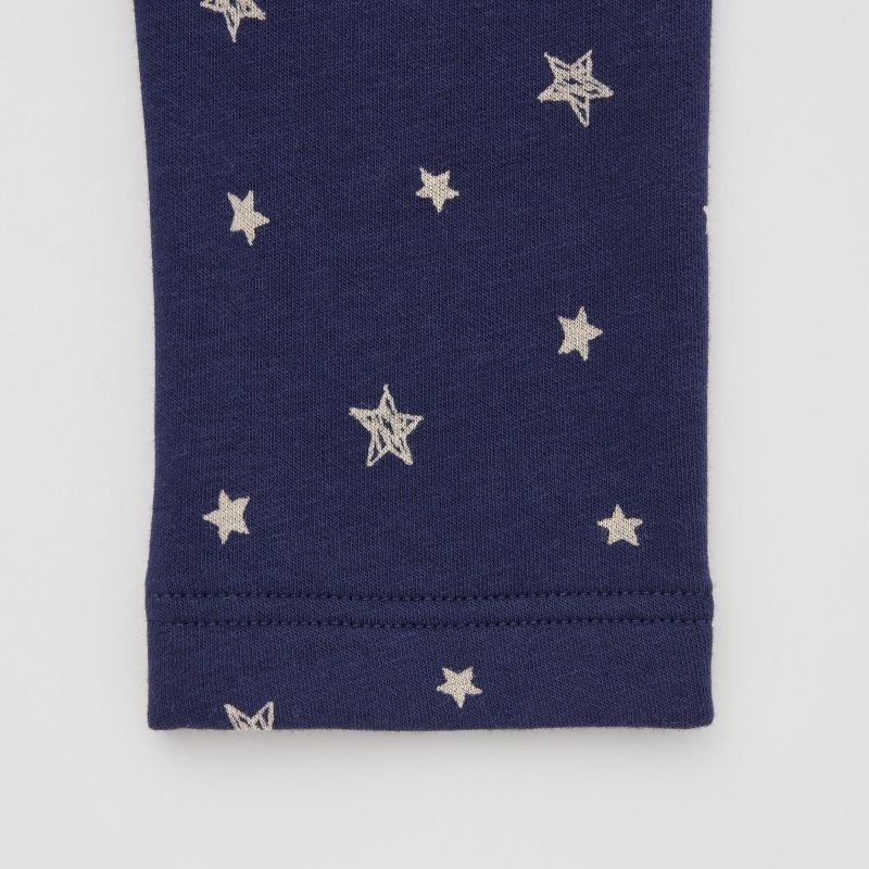 Navy Baby Uniqlo Fleece (Star) Leggings | USA XMPND-5368