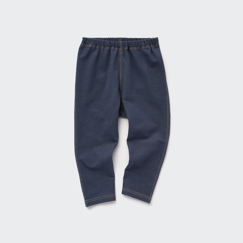 Navy Baby Uniqlo Relaxed-fit (Denim-like) Leggings | USA ZMJQY-7614