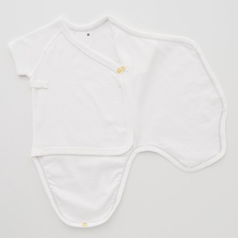 Navy Baby Uniqlo Short-sleeve (Open Front) Bodysuit | USA BMIRP-8269