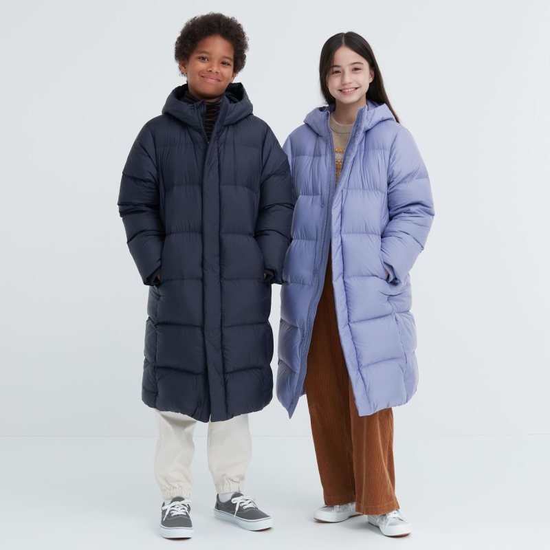 Navy Kids Uniqlo Down Coats | USA JAGBV-8592