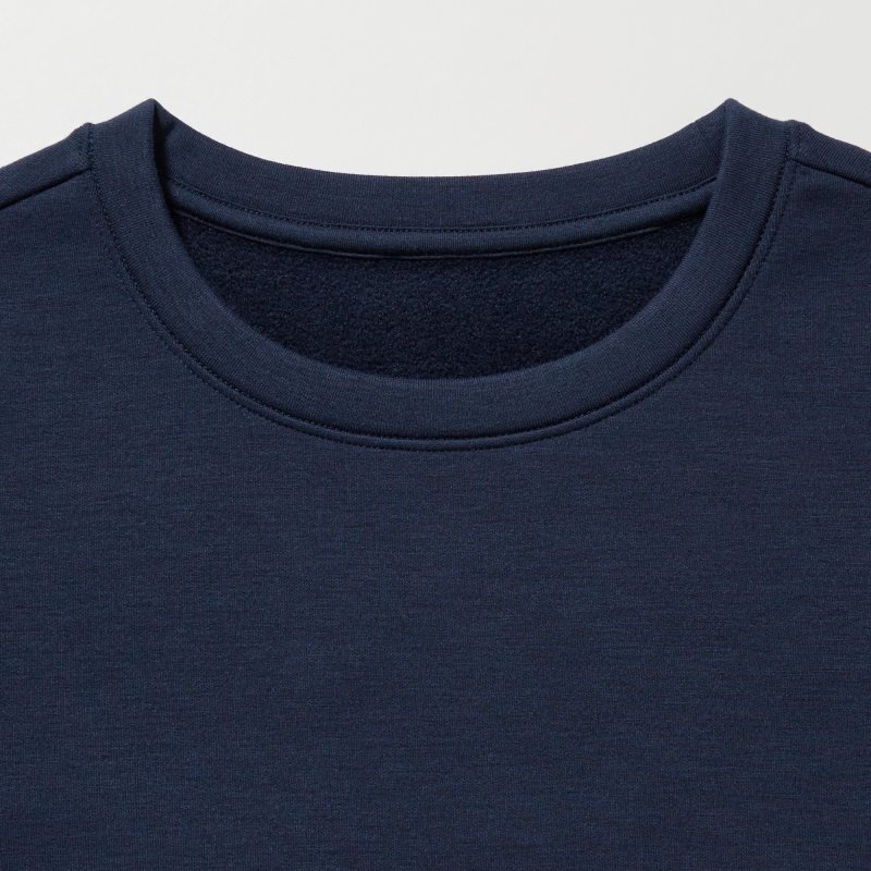 Navy Kids Uniqlo Heattech Ultra Warm Crew Neck T Shirts | USA JXROF-6592