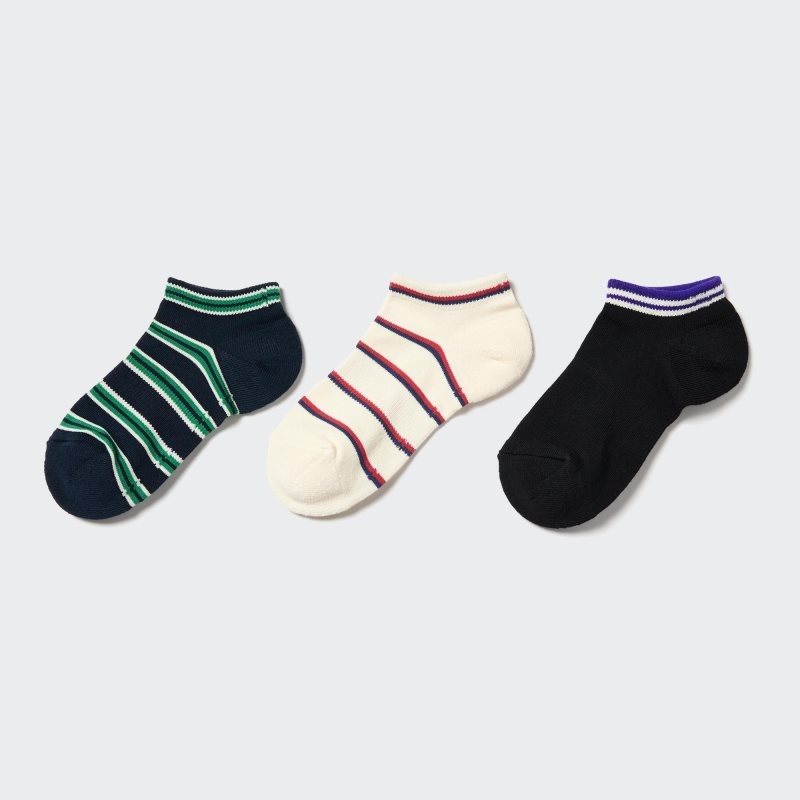 Navy Kids Uniqlo Short 3 Pack Socks | USA ETNOF-5638