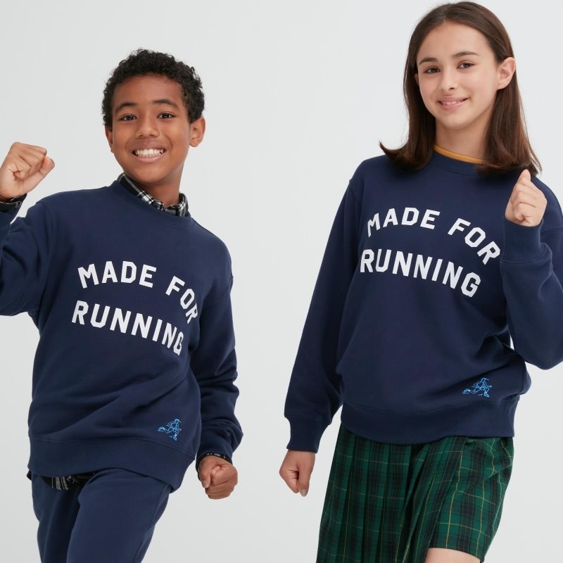 Navy Kids Uniqlo Ultra Stretch Graphic Long-sleeve Sweatshirt | USA EBGHI-0165