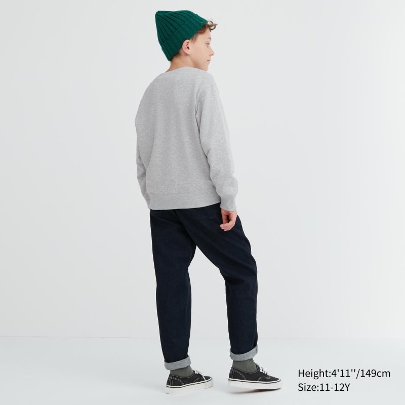 Navy Kids Uniqlo Ultra Stretch Long-sleeve Sweatshirt | USA EDIOX-6134