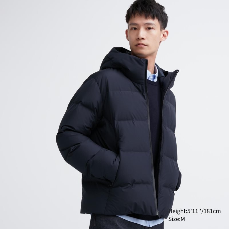 Navy Men Uniqlo 3d Cut Seamless Down Parka | USA DHOQR-8729