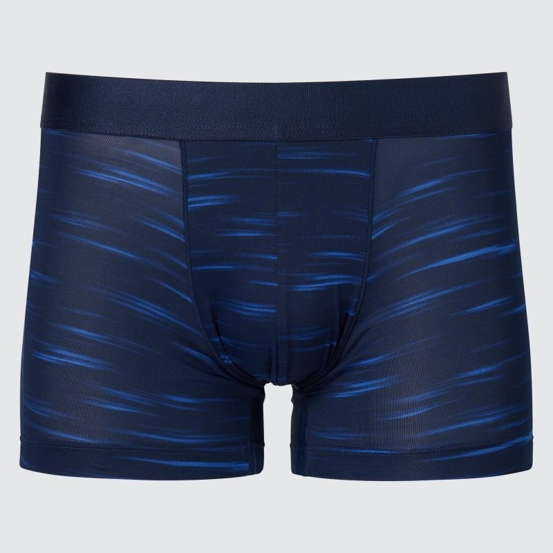 Navy Men Uniqlo Airism Low-rise Printed Boxer Briefs | USA YOLJW-9250