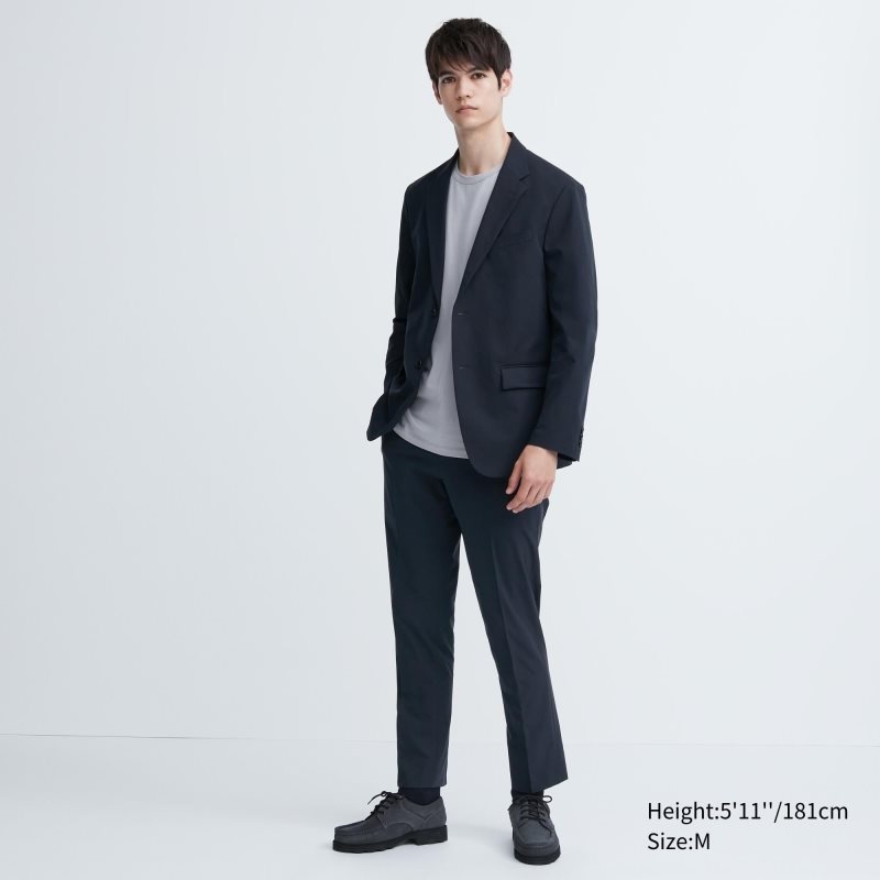 Navy Men Uniqlo Airsense (Cotton Like) (Ultra Light) Jackets | USA XRPJI-8524