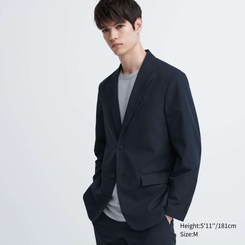 Navy Men Uniqlo Airsense (Cotton Like) (Ultra Light) Jackets | USA XRPJI-8524