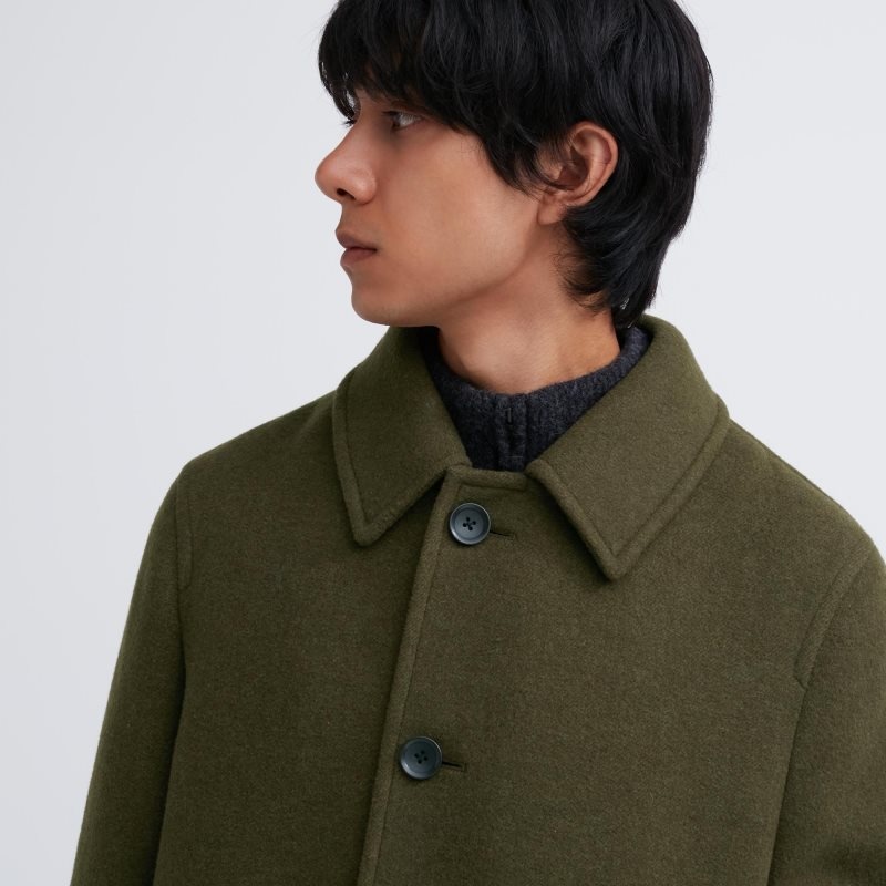 Navy Men Uniqlo Balmacaan Coats | USA GZARY-0852