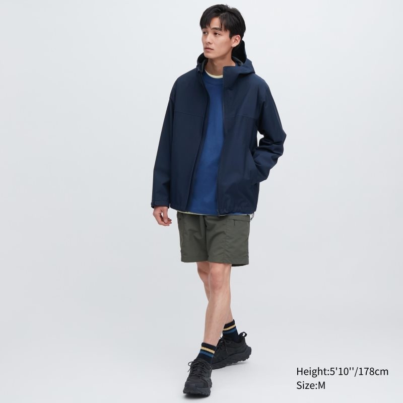 Navy Men Uniqlo Blocktech (3d Cut) Parka | USA FVXLC-0879