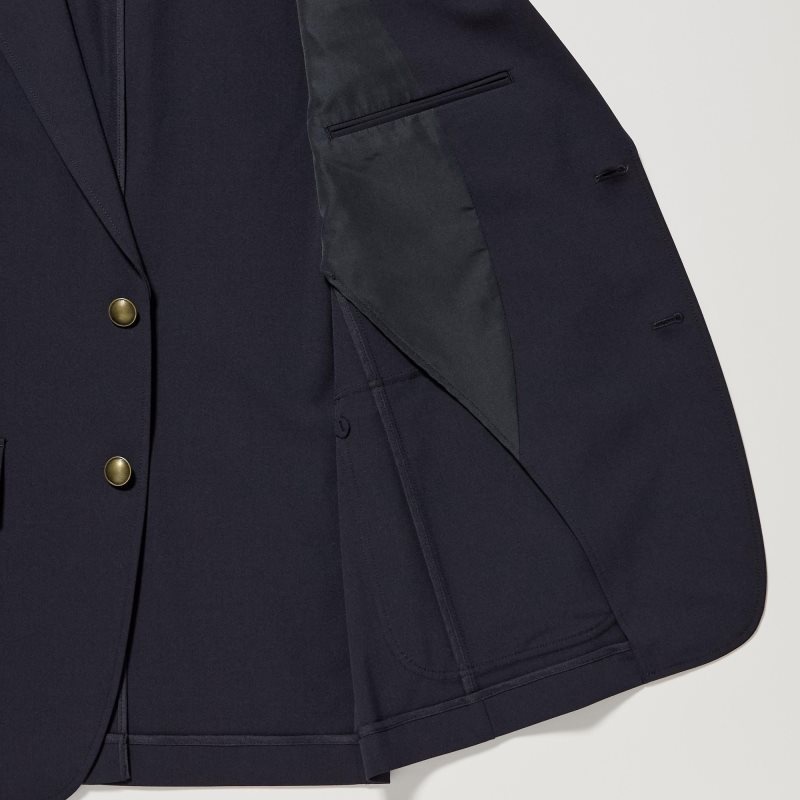 Navy Men Uniqlo Comfort Blazers | USA RTDUN-0672