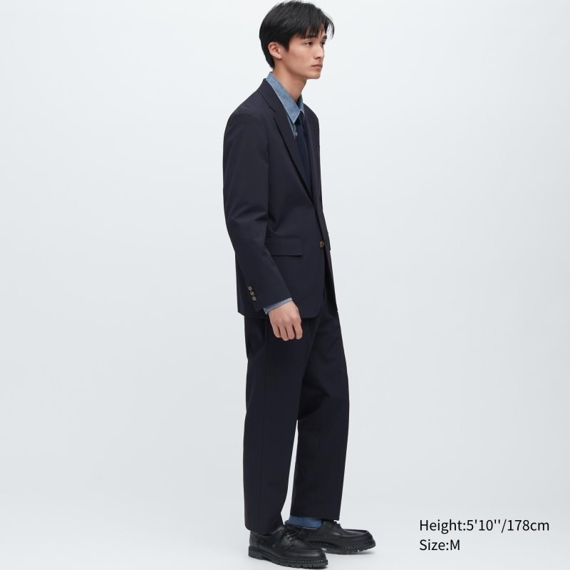 Navy Men Uniqlo Comfort Blazers | USA RTDUN-0672