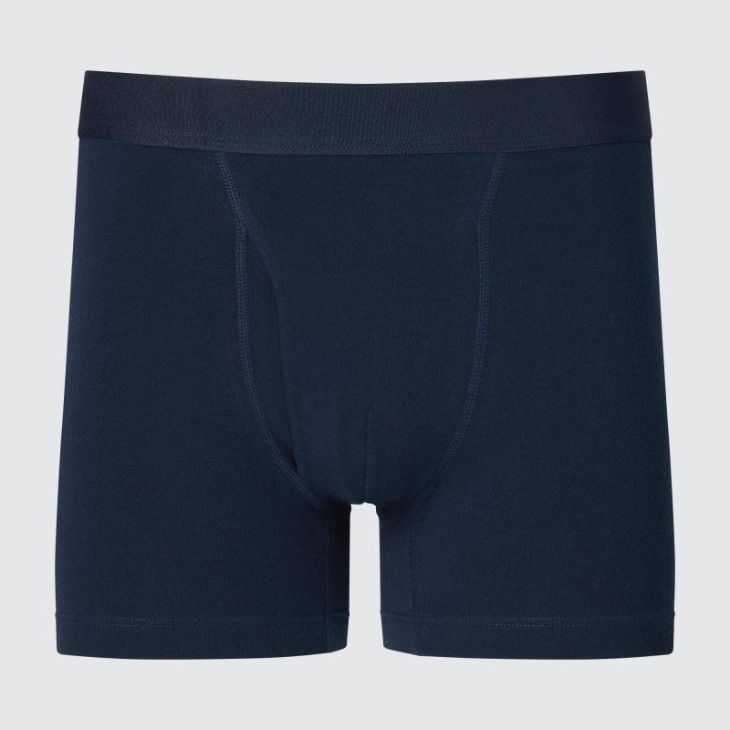 Navy Men Uniqlo Cotton Boxer Briefs | USA WFJRQ-6457