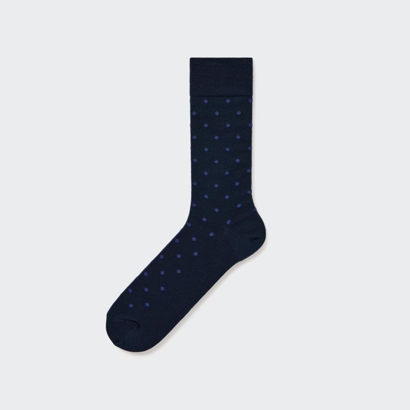 Navy Men Uniqlo Dotted Socks | USA UAKMF-1538