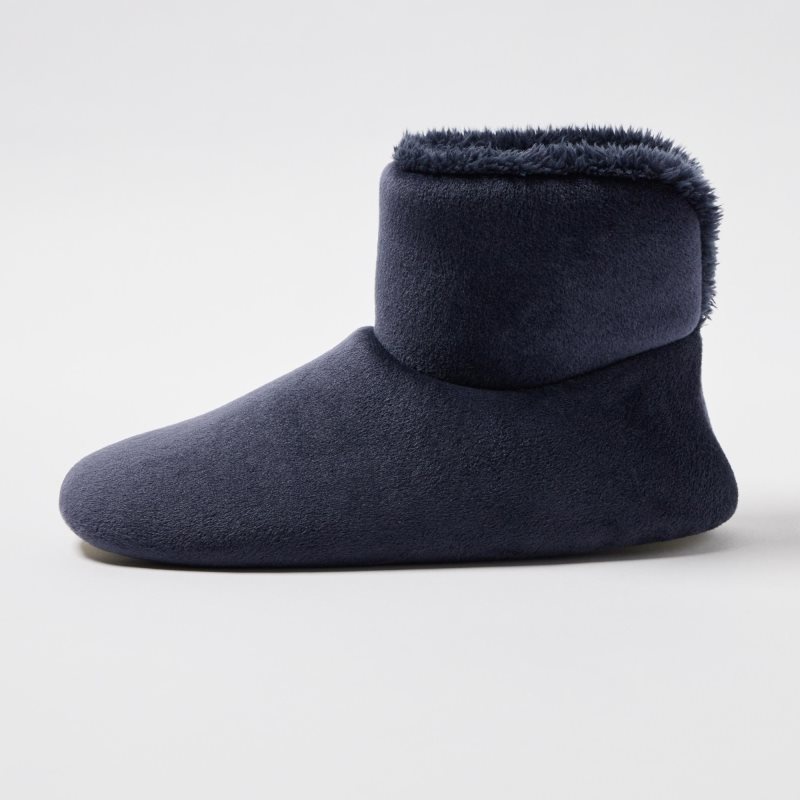 Navy Men Uniqlo Fleece Room (Velour) Slippers | USA ZSADC-6081