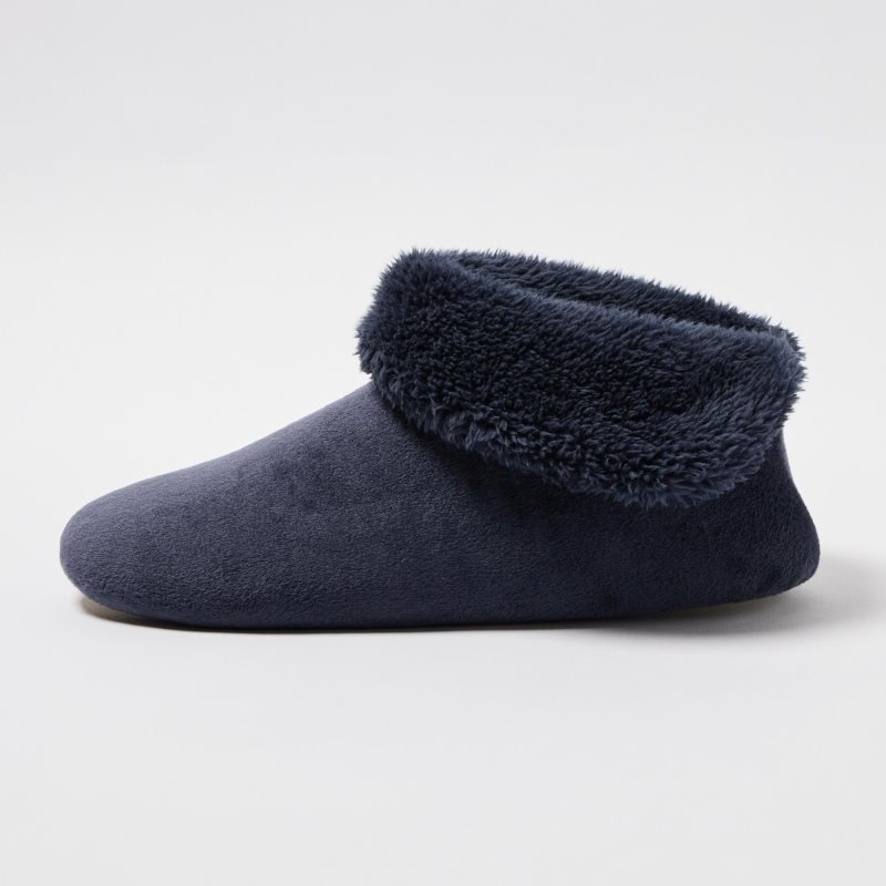 Navy Men Uniqlo Fleece Room (Velour) Slippers | USA ZSADC-6081