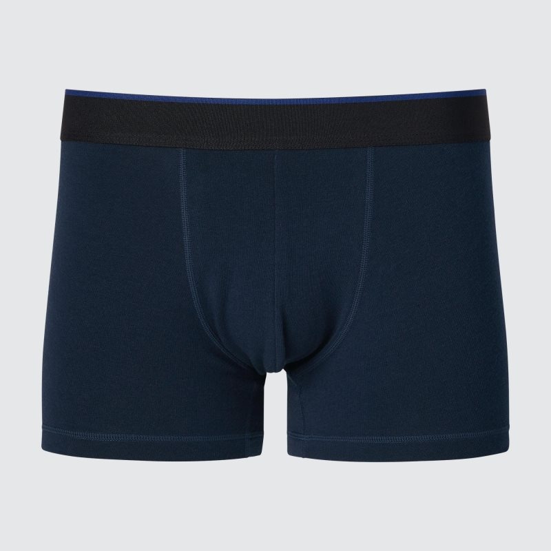 Navy Men Uniqlo Low-rise Cotton Boxer Briefs | USA VHZPT-1086