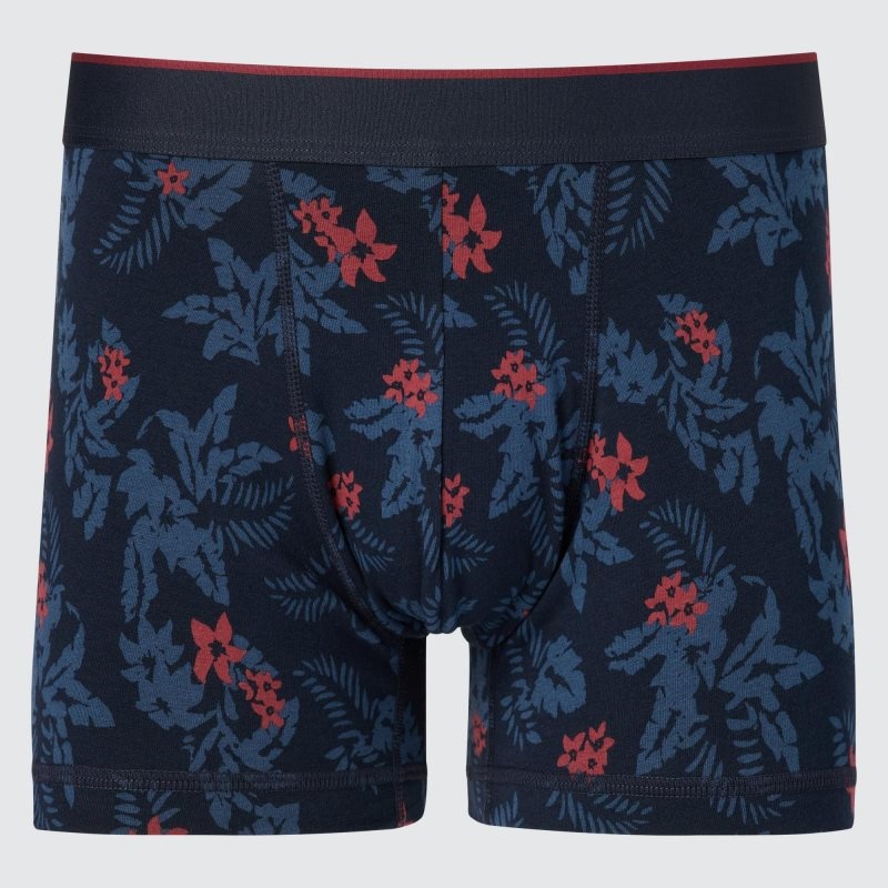 Navy Men Uniqlo Low-rise Cotton Printed Boxer Briefs | USA YTLBH-2906