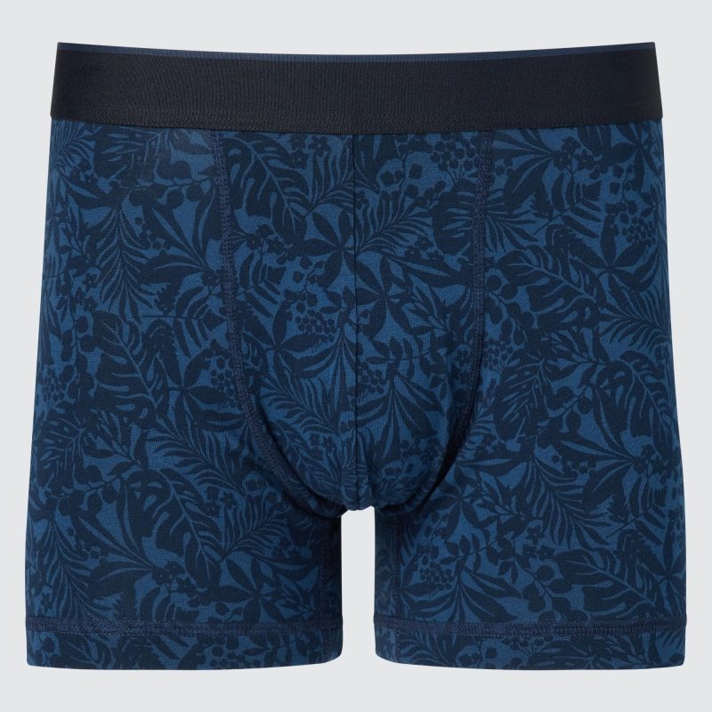 Navy Men Uniqlo Low-rise Cotton Printed Boxer Briefs | USA TJSZP-0297