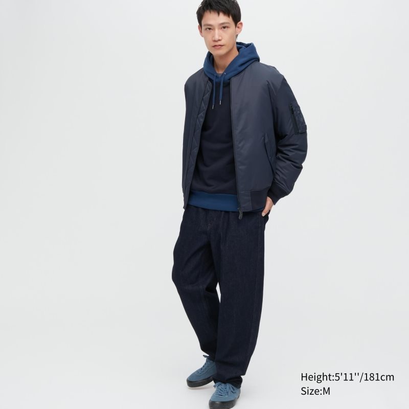 Navy Men Uniqlo Ma-1 Jackets | USA MILHC-3691