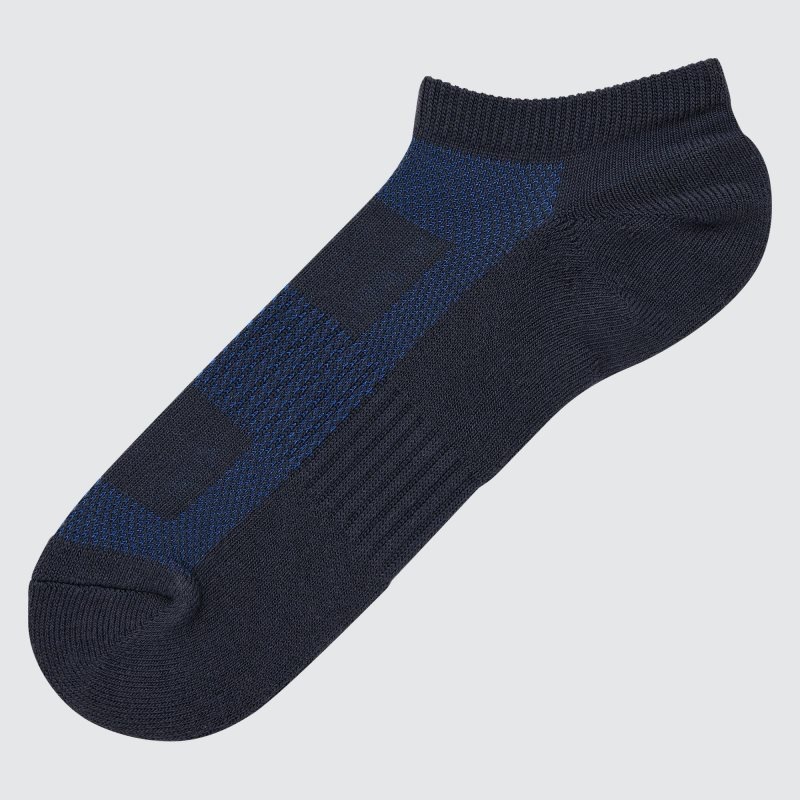 Navy Men Uniqlo Pile Mesh Short Socks | USA WZEFA-6017